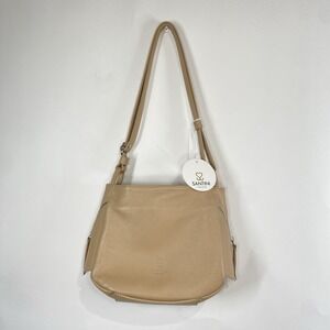 Santini Firenze Womens Italian Luxury Leather Crossbody Shoulder Handbag Purse